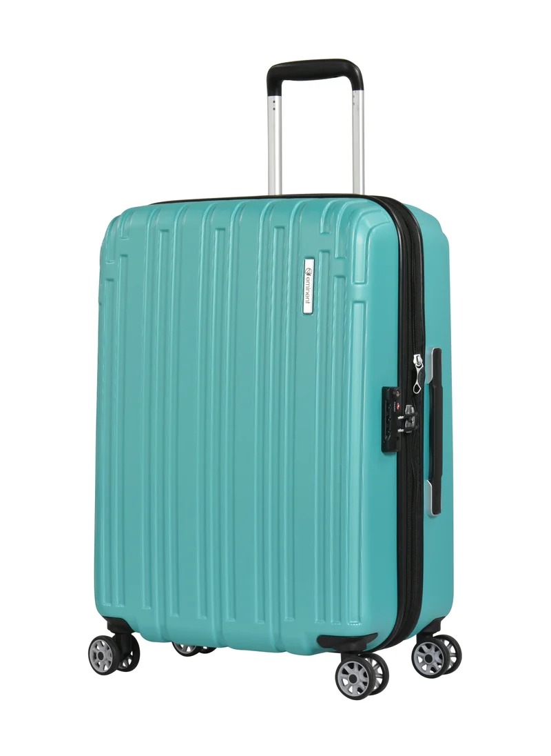 إيمينينت Hard Case Travel Bags Makrolon Polycarbonate Lightweight Expandable Zipper Trolley Luggage Set And Robust 4 Quiet Wheels With TSA Lock Kg82 Turquoise