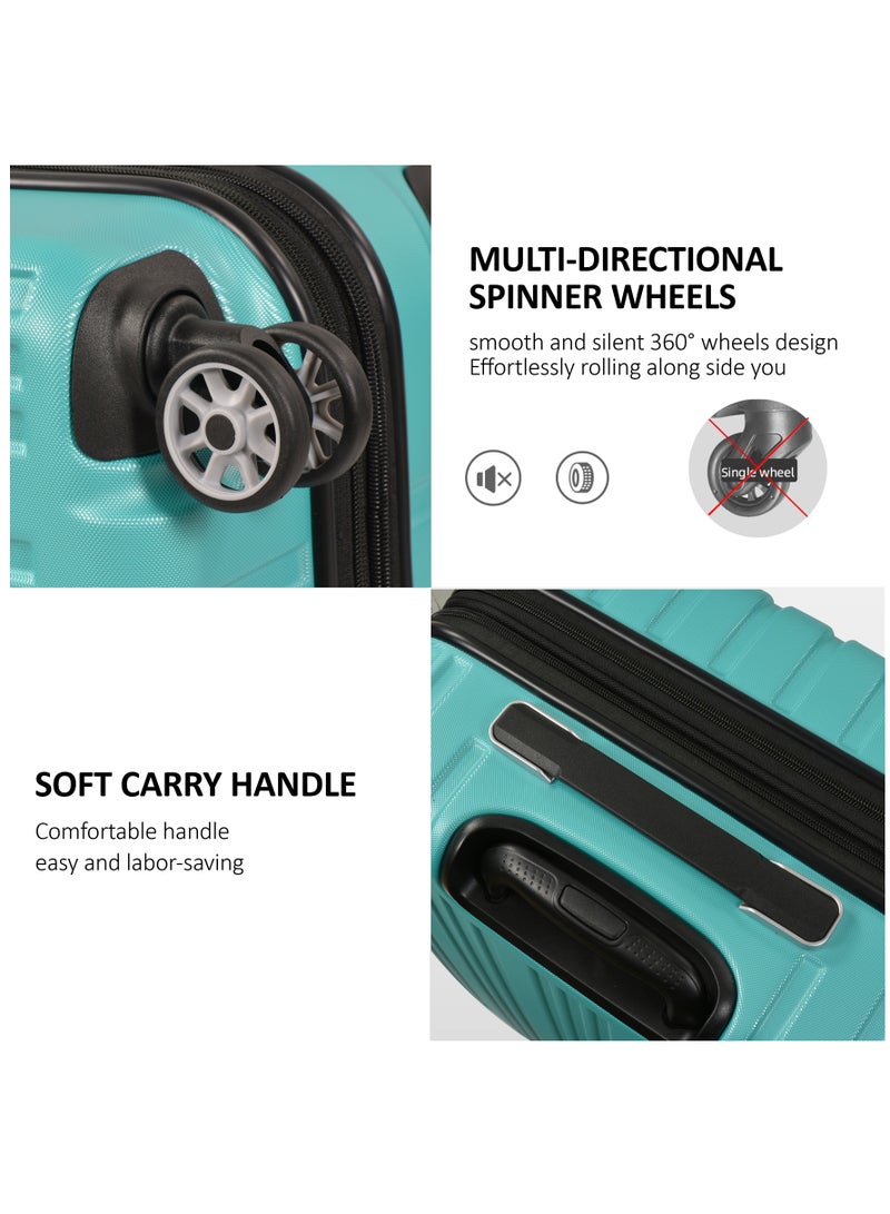 إيمينينت حقيبة سفر متينة من البولي كربونات ماكرولون خفيفة الوزن قابلة للتوسيع بعجلات هادئة وقفل  لون تركواز - Image 5