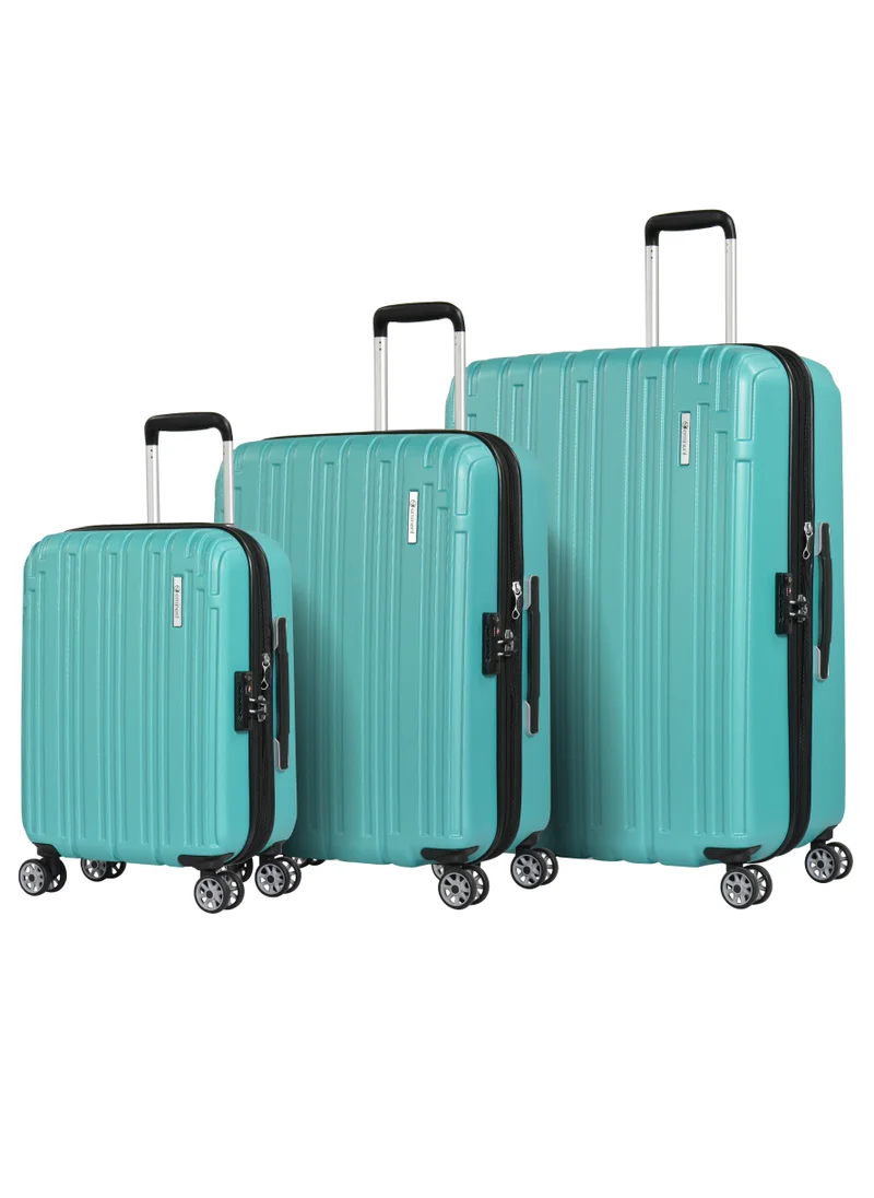 إيمينينت Hard Case Travel Bags Makrolon Polycarbonate Lightweight Expandable Zipper Trolley Luggage Set And Robust 4 Quiet Wheels With TSA Lock Kg82 Turquoise