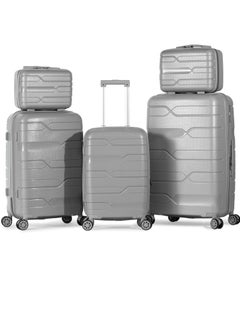 milano Milano travel bag set, anti-break, 5 pieces, sizes (12", 14", 20", 24", 28") (Silver)  - Image 1