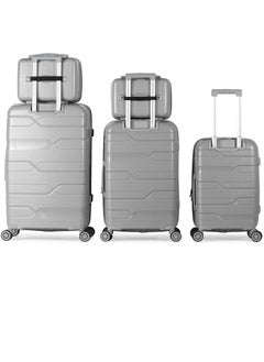 milano Milano travel bag set, anti-break, 5 pieces, sizes (12", 14", 20", 24", 28") (Silver)  - Image 2