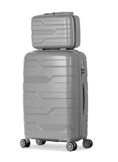 milano Milano travel bag set, anti-break, 5 pieces, sizes (12", 14", 20", 24", 28") (Silver)  - Image 3