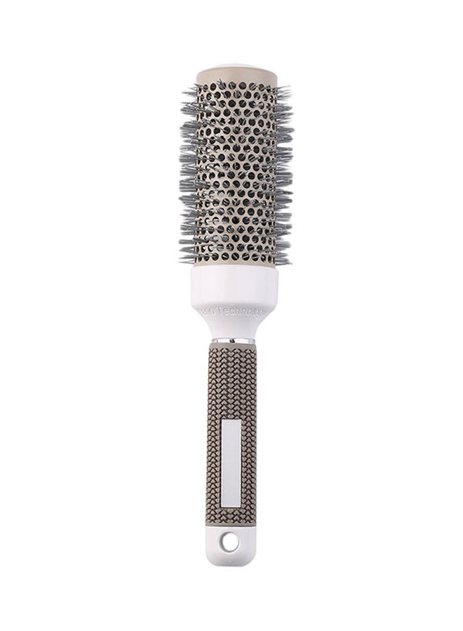 NIBEMINENT Round Ceramic Brush and Ionica Hairdresser Comb Grey 43millimeter