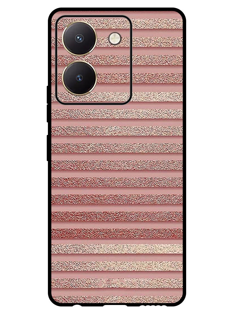 Theodor Protective Case Anti Scratch Shock Proof Bumper Cover For Vivo Y77t Pink Glitter Strips - Image 1