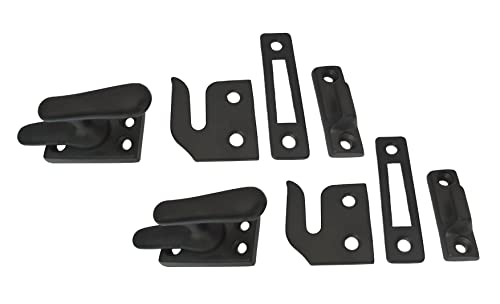 QCAA Solid Brass Casement Fastener Window Lock, Small, Matte Black, 2 Pack - Image 5