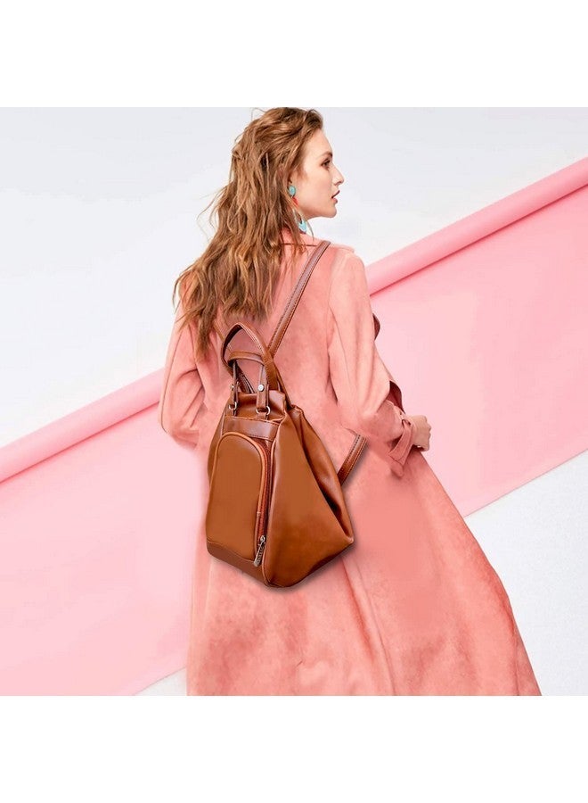 creeper Leather Backpack Purse for Women and Girls with Sling Bags - Brown - Image 2