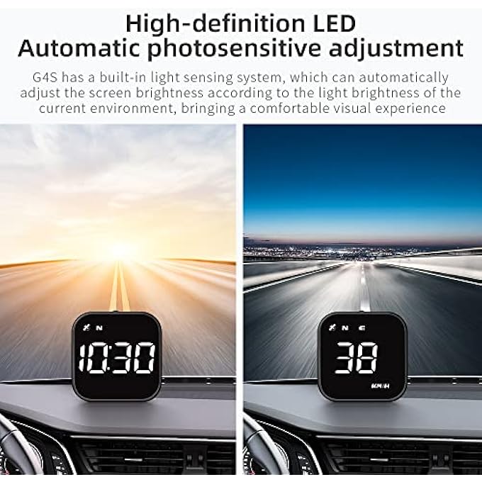 ريحني عداد سرعة رقمي GPS للسيارة، شاشة عرض أمامية عالمية، عداد سرعة ذكي GPS مع بوصلة، سرعة ميل في الساعة، تنبيه القيادة المتعبة، إنذار السرعة الزائدة، عداد الرحلات لجميع المركبات، لون أسود - Image 3