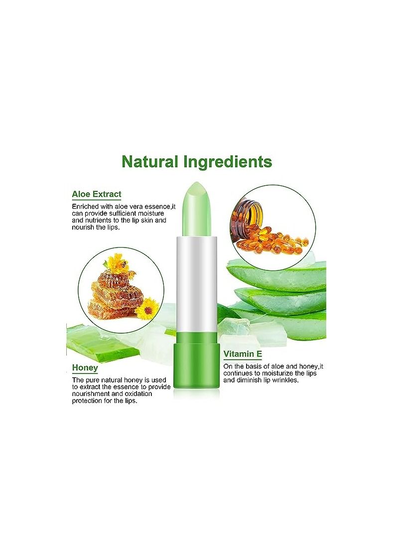 ORiTi ORiTi 3PCS Aloe Vera Lipstick,Long Lasting Nutritious Color Changing Lip Balm  - Image 4