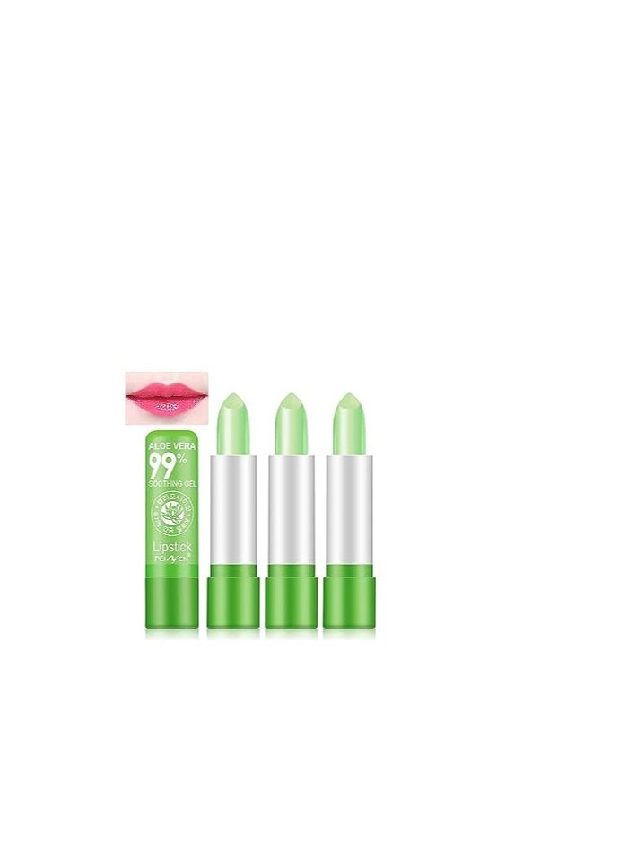 ORiTi ORiTi 3PCS Aloe Vera Lipstick,Long Lasting Nutritious Color Changing Lip Balm  - Image 2