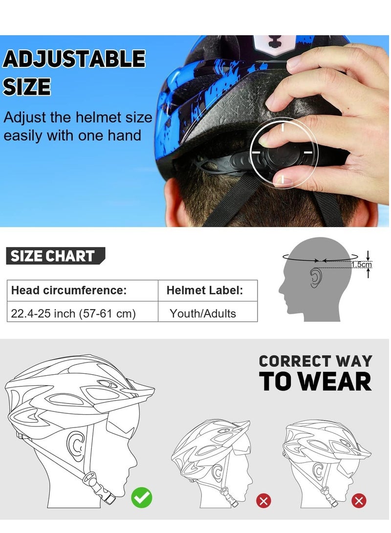 TRASSLE Helmet for Men Women, Lightweight Cycle Helmet with LED Light Magnetic Goggle Sun Visor, Mountain&Road Bicycle Helmets for Adult Cycling Adjustable Size - Image 2