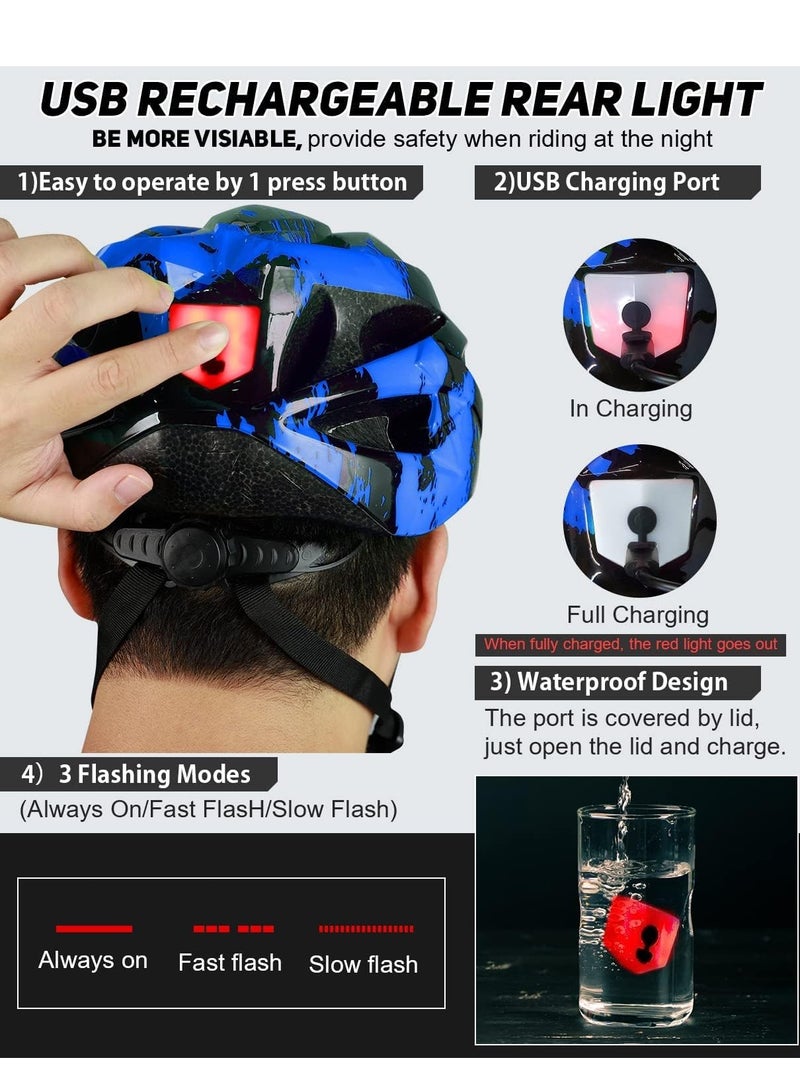 TRASSLE Helmet for Men Women, Lightweight Cycle Helmet with LED Light Magnetic Goggle Sun Visor, Mountain&Road Bicycle Helmets for Adult Cycling Adjustable Size - Image 5
