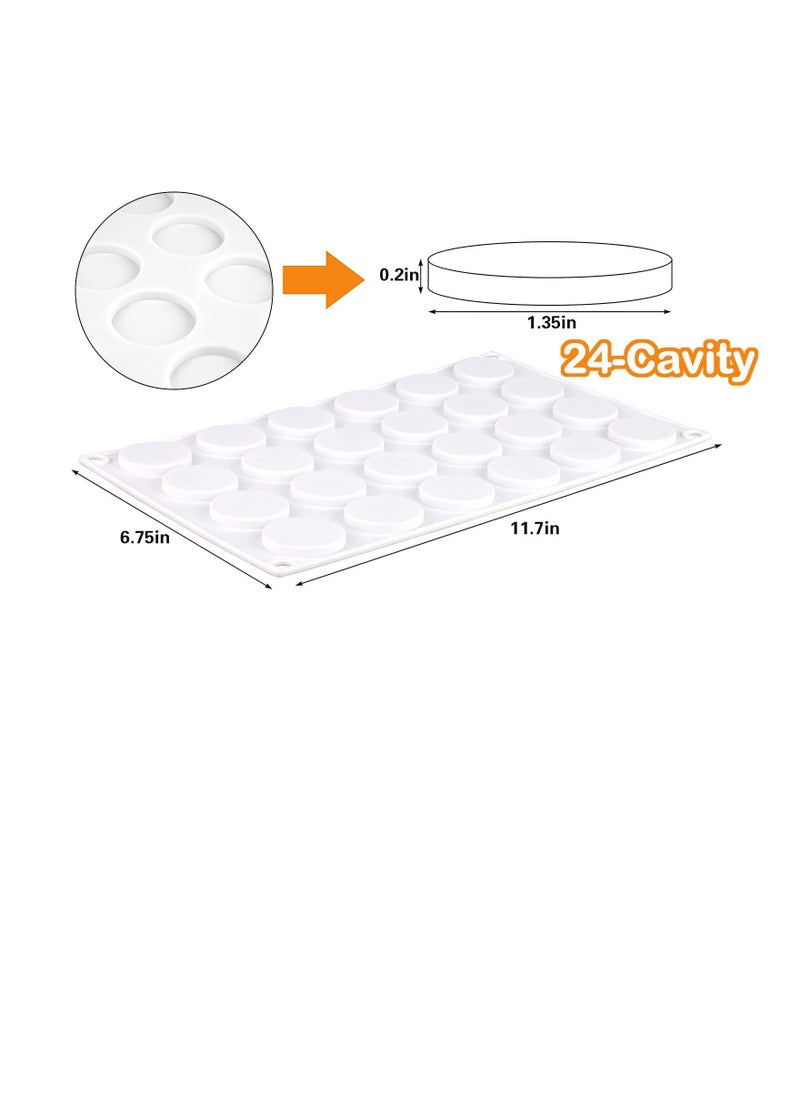 Silicone Wax Seal Mat, Pad for Wax Seal Stamp, 24-Cavity Wax Sealing Mat, for Diy Craft Adhesive Waxing, for Most of the Wax Seal Size,  Made of Food-Grade Silicone, Soft and Reusable