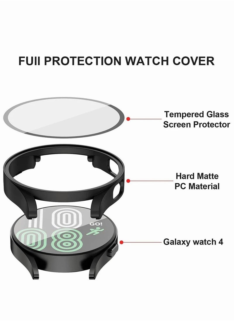Motim - Samsung Watch 4/5 Screen Protector Case 40mm, Hard PC Bumper Cover with Tempered Glass Shockproof Cover Protective Screen Protector for Galaxy Watch 4/5 - Image 1