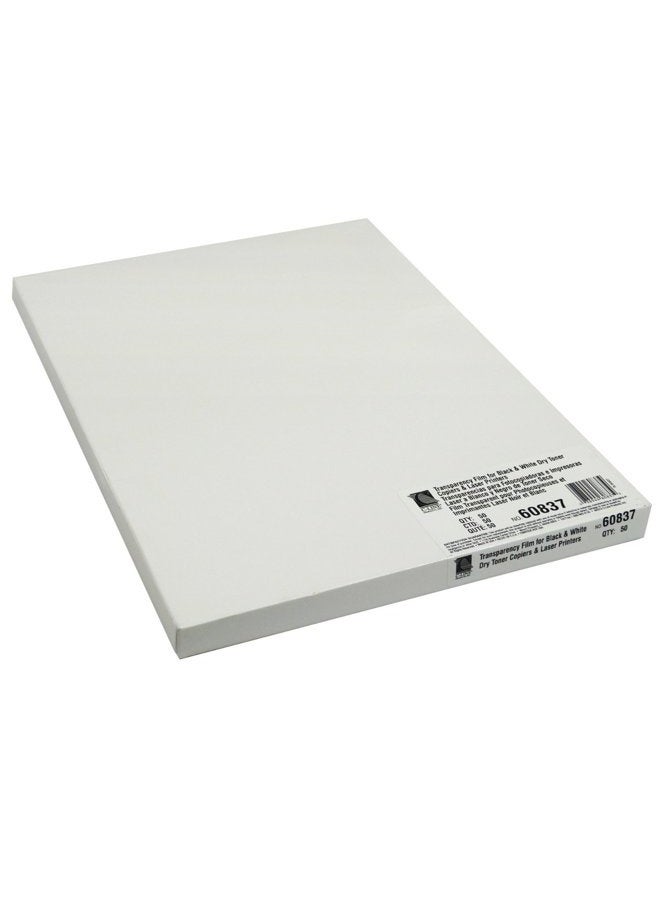 C-Line Transparency Film for Plain Paper/Laser Printers, Clear, 8.5 x 12.5 cm, 50 Sheets per Box (60837) - Image 1