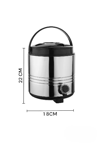 GAURANNGA CRAFT GAURANNGA CRAFT Stainless Steel Water Camper Travel Office Water Dispenser Storage Containers with LeakProof Tap Hot and ColdCan with Insulated Thermosteel 3 LTR Silver Black - Image 3