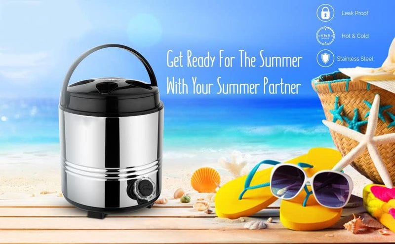GAURANNGA CRAFT GAURANNGA CRAFT Stainless Steel Water Camper Travel Office Water Dispenser Storage Containers with LeakProof Tap Hot and ColdCan with Insulated Thermosteel 3 LTR Silver Black - Image 4