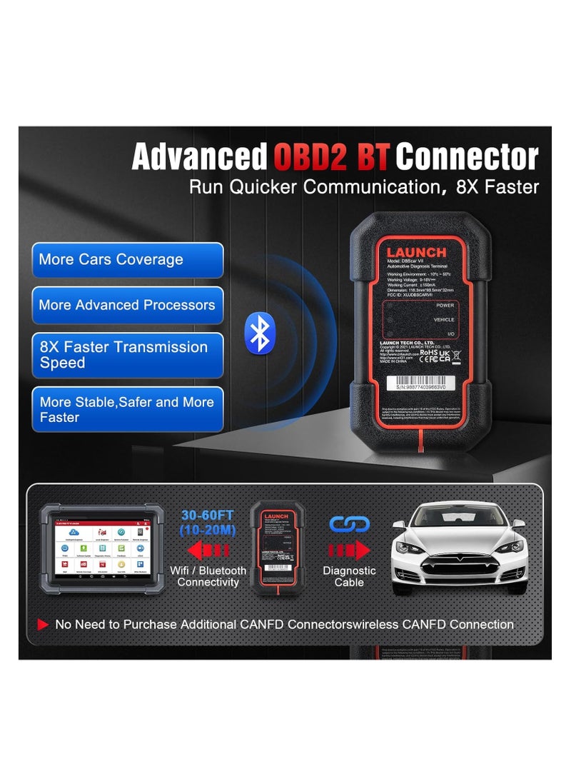 LAUNCH X431 Pro TT 5.0 Elite Bidirectional Scan Tool with 2025 Newly Released DBSCar VII Connector, 38+ Reset for All Cars, ECU Coding, CANFD and DOIP, FCA AutoAuth, VAG Guide,2 Yrs F-Ree Update - Image 5