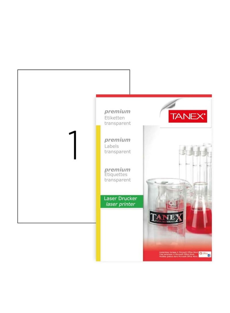 تانيكس ملصقات شفافة من تانكس ADHESIVE A4 25 ورقة ، TW2000 TR - Image 1