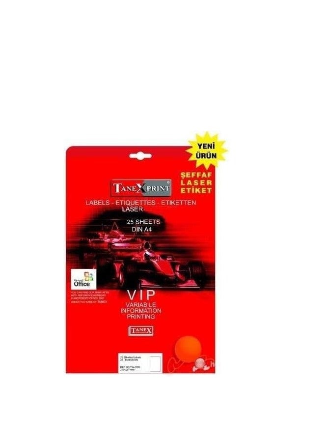 تانيكس ملصقات شفافة من تانكس ADHESIVE A4 25 ورقة ، TW2000 TR - Image 2