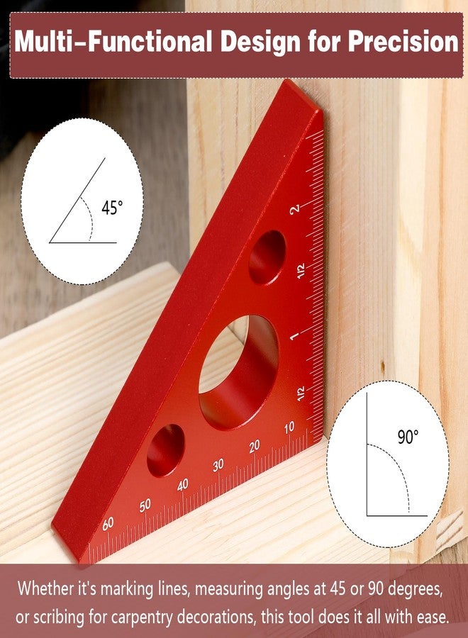 Ymapinc High-Precision Thickened Triangle Ruler Layout Measuring, 45/90 Degree with Imperial and Metric Scales, Carpenter's Square Measuring Tool for Woodworking Workshop Table Miter Saw - Image 3