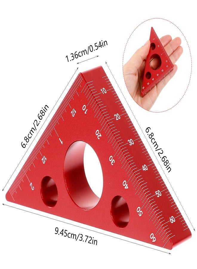 Ymapinc High-Precision Thickened Triangle Ruler Layout Measuring, 45/90 Degree with Imperial and Metric Scales, Carpenter's Square Measuring Tool for Woodworking Workshop Table Miter Saw - Image 2
