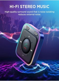 JOYROOM محول سيارة بلوتوث 5.3 ميكروفونات مزدوجة معززة وإلغاء الضوضاء ENC، محول AUX 3.5 ملم، جهاز استقبال بلوتوث لاسلكي، مجموعة ستيريو صوت السيارة، مكالمات، توصيل وتشغيل بدون استخدام اليدين  - Image 4