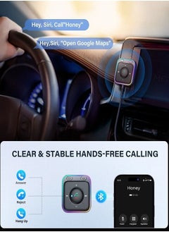 JOYROOM محول سيارة بلوتوث 5.3 ميكروفونات مزدوجة معززة وإلغاء الضوضاء ENC، محول AUX 3.5 ملم، جهاز استقبال بلوتوث لاسلكي، مجموعة ستيريو صوت السيارة، مكالمات، توصيل وتشغيل بدون استخدام اليدين  - Image 2