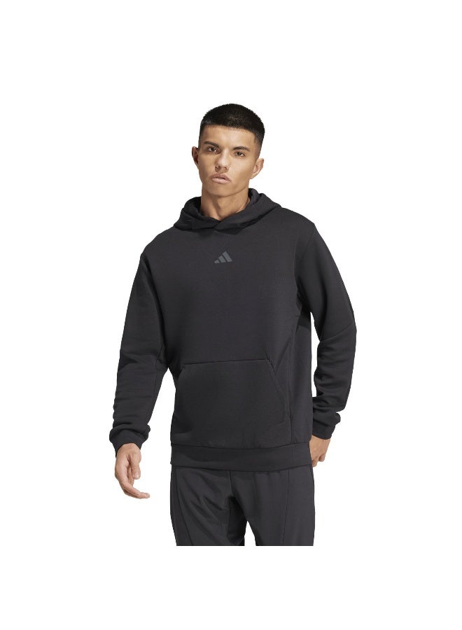 اديداس هودي أسود بغطاء رأس للرجال - Image 2