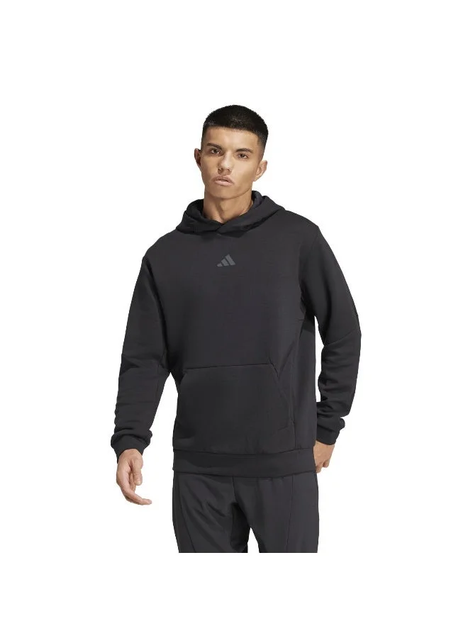 اديداس هودي أسود بغطاء رأس للرجال