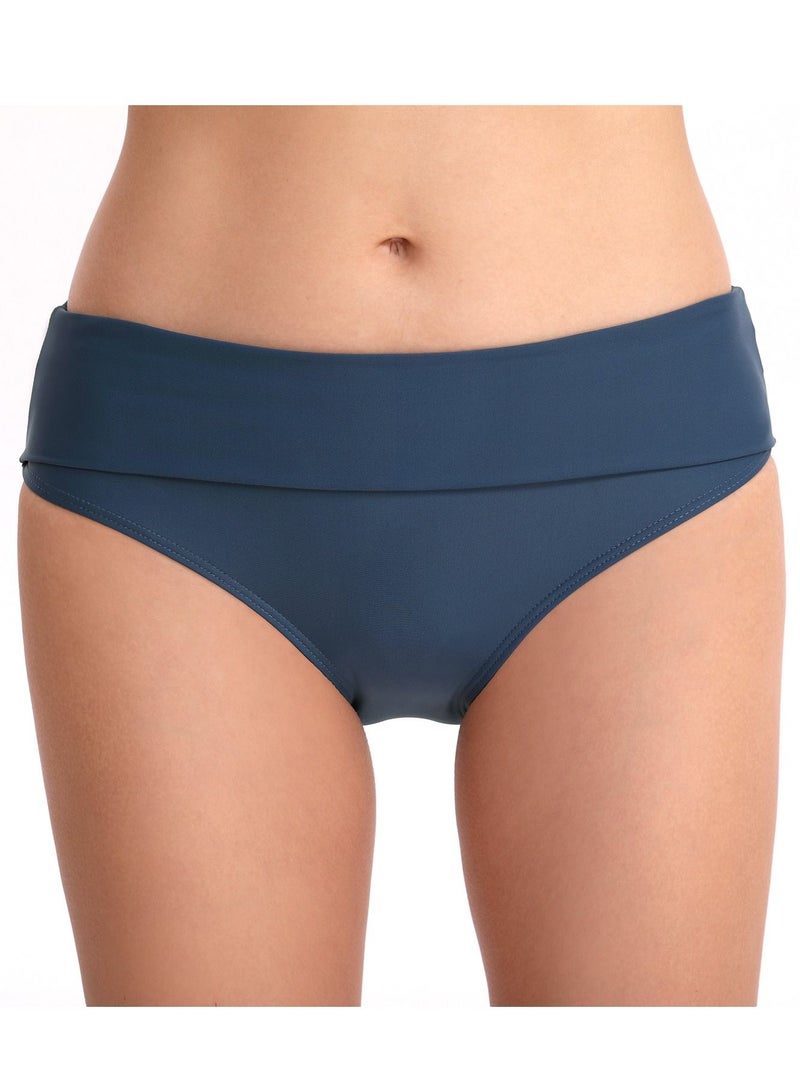 Loquat Navy blue solid color swimsuit split type halterneck swimsuit lady bikini - Image 5