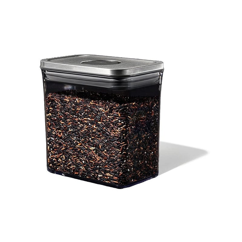 OXO OXO Steel POP Container Short Rectangle- 1.7 Qt for Brown Sugar  Dried Beans and More Grey  - Image 4