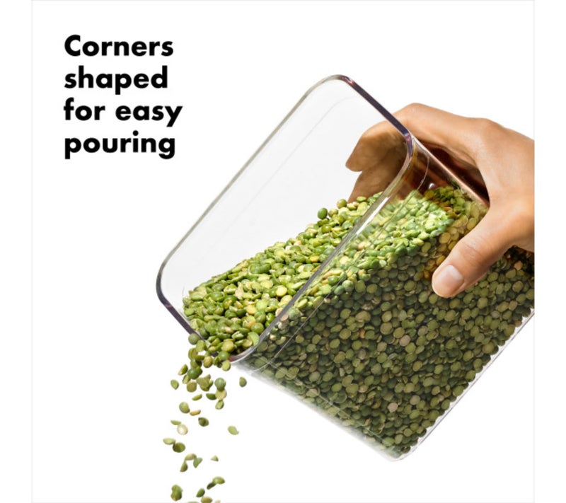 OXO OXO Steel POP Container Short Rectangle- 1.7 Qt for Brown Sugar  Dried Beans and More Grey  - Image 3