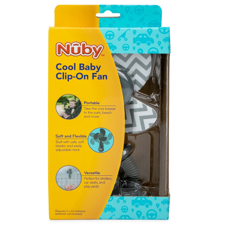 Nuby Cool Baby Stroller Clip-On Fan in Grey - Image 3
