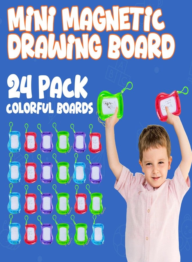 Bedwina Pack of 24 Mini Magnetic Drawing Board for Kids - Backpack Keychain Clip Drawing Boards, Erasable Doodle Sketch Writing Pad, Birthday Kids Party Favors & Goodie Bags Stuffers - Image 3