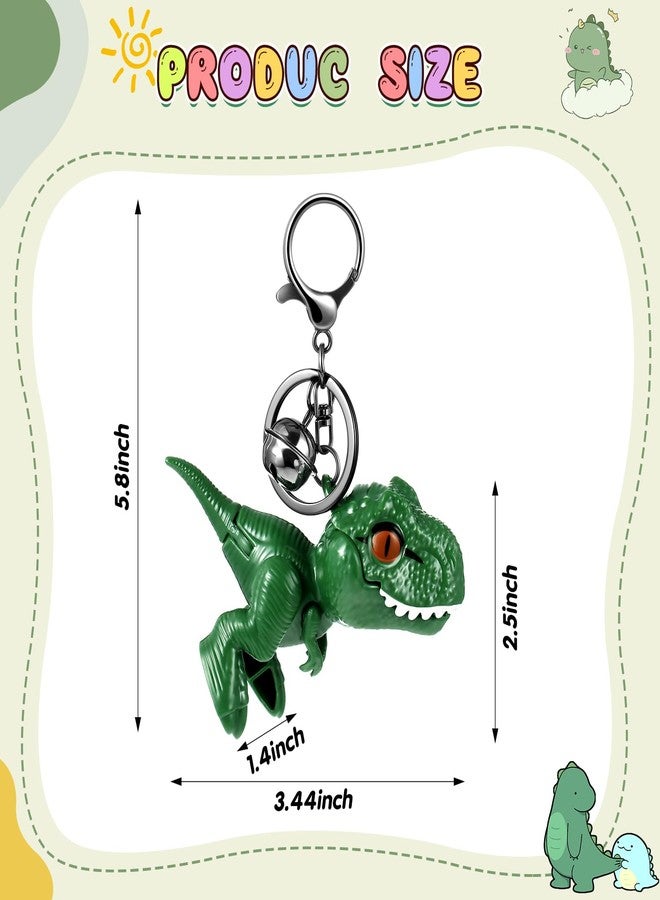 Arrowbash مجموعة أروباش من 4 قطع من سلاسل مفاتيح الديناصورات اللطيفة، سلاسل مفاتيح متحركة، هدايا ديناصورات كرتونية، إكسسوارات سيارات ديناصورات ممتعة لعشاق الديناصورات، حقائب ظهر للنساء والرجال، 4 ألوان - Image 2