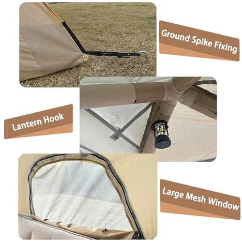 HipierFx Camping Inflatable Tent with Pump 4 Person Easy Set up Glamping House with Mesh Waterproof Family Air Blow Up Tents - Image 5