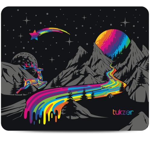 Tukzer Mouse pad with Non-Slip Rubber Base Desk Mat, Smooth Cloth Surface, Smooth Mouse Control, Speed and Precision Operation for Laser and Optical Mouse/Mice, Laptop, PC (238 X 200 mm-Vivid) - Image 1