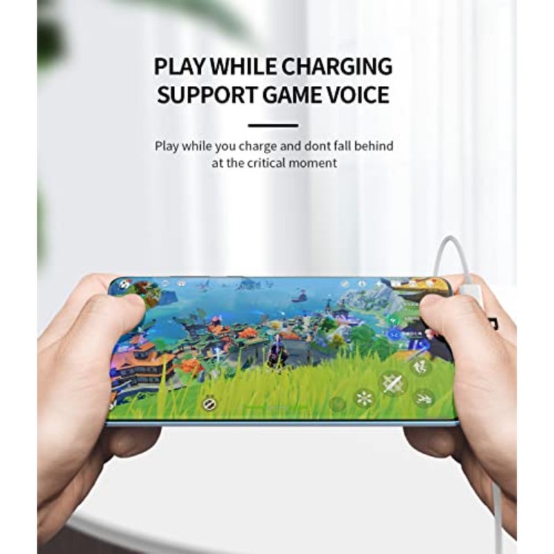 محول سماعة رأس USB-C مزدوج لهاتف Samsung Galaxy S20/S21/S22 FE وiPad Pro/Air 4 وLG وGoogle Pixel من سبائك الألومنيوم، أسود، يدعم تشغيل الصوت بالشحن المتزامن - Image 4