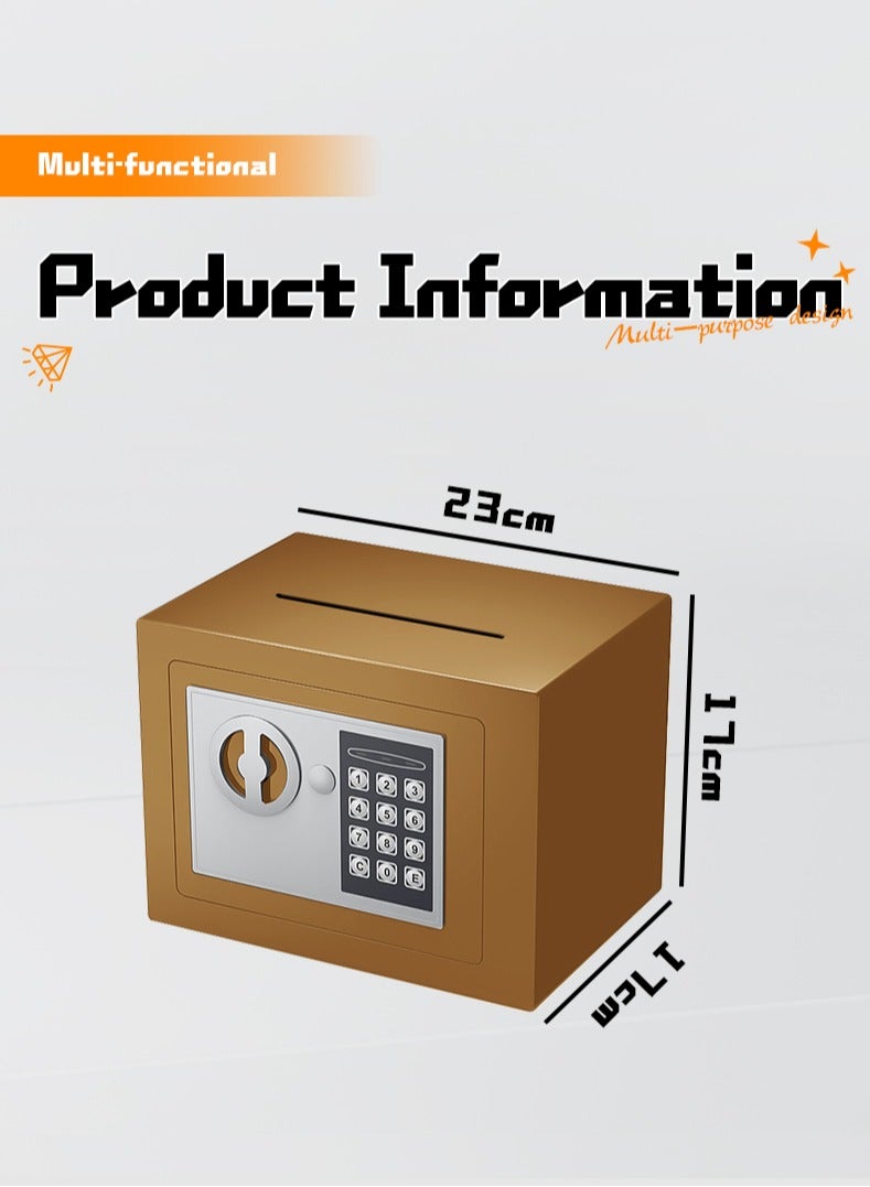 صندوق أمان صغير مع لوحة مفاتيح وأقفال، صناديق أمان شخصية إلكترونية بقفل مخفي، صناديق أمان مصنوعة من سبائك الفولاذ للاستخدام المنزلي والمكتب وغرف الفنادق والأعمال والمجوهرات والأموال النقدية - Image 2