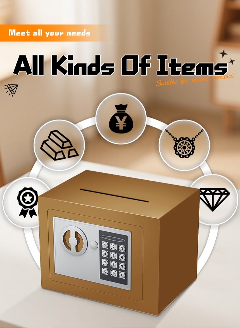 صندوق أمان صغير مع لوحة مفاتيح وأقفال، صناديق أمان شخصية إلكترونية بقفل مخفي، صناديق أمان مصنوعة من سبائك الفولاذ للاستخدام المنزلي والمكتب وغرف الفنادق والأعمال والمجوهرات والأموال النقدية - Image 5