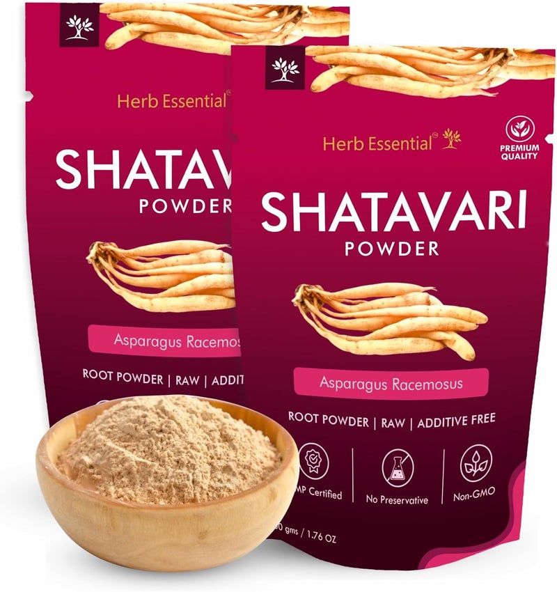 Herb Essential 100% Natural Shatavari Powder 1.76 Ounce, Asparagus Racemosus, Pure Herbal Powder for Daily Use, Vegan, No Preservatives - 50g (Pack of 2) - Image 1