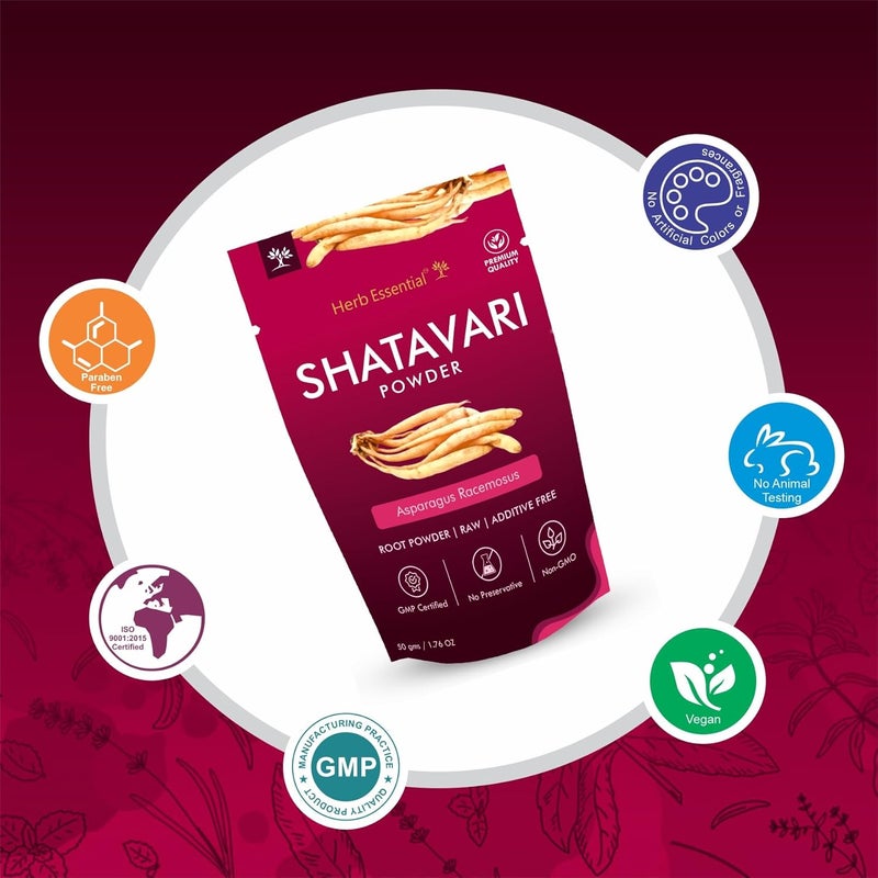 Herb Essential 100% Natural Shatavari Powder 1.76 Ounce, Asparagus Racemosus, Pure Herbal Powder for Daily Use, Vegan, No Preservatives - 50g (Pack of 2) - Image 3