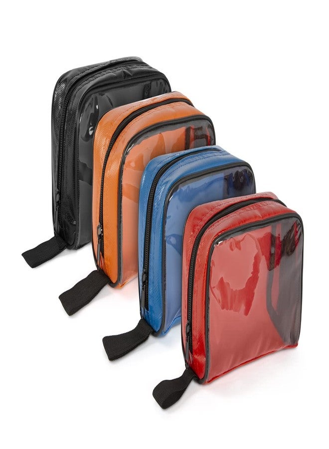LINE2design Color Coded First Aid Medical Emergency Kit Bag Water Resistant Accessory Pouches, Zippered Closure with Transparent Window Set of 4 - Image 1