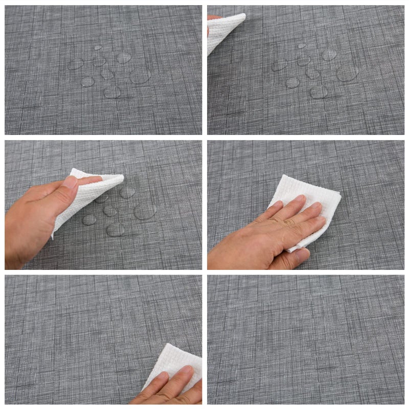 LIBERECOO Vinyl Tablecloth with Flannel Backing, Premium Gray, Waterproof, Stain-Resistant, Easy-Clean Table Cover for Dining, Kitchen, and Outdoor Use, 60" x 60" Square - Image 5
