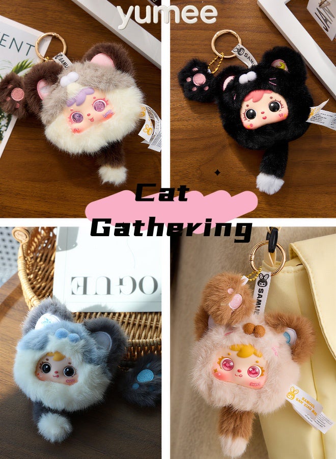 yumee Cat Plush Keychain Blind Box – Kawaii Mystery Plush Toy, 1 Random Collectible Gift - Image 3