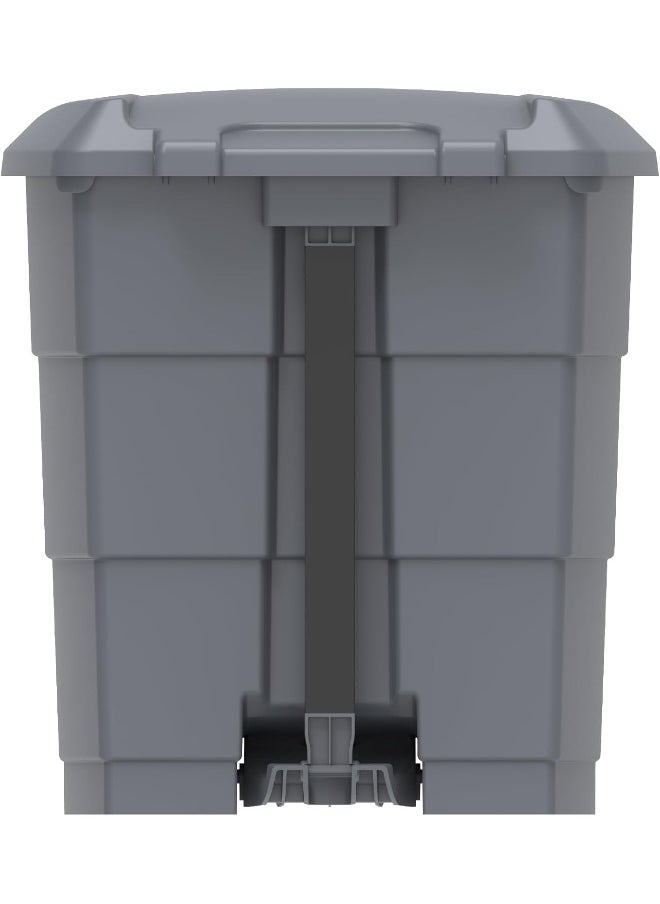 Cosmoplast - دلو نفايات بسعة 30 لتر بغطاء قدم رمادي داكن - Image 1