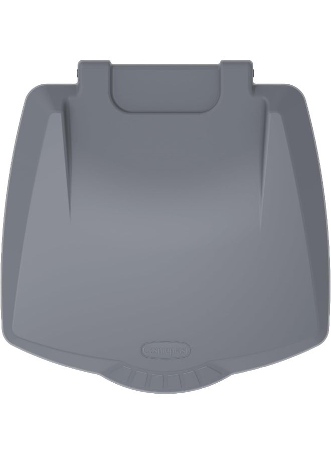 Cosmoplast - دلو نفايات بسعة 30 لتر بغطاء قدم رمادي داكن - Image 1