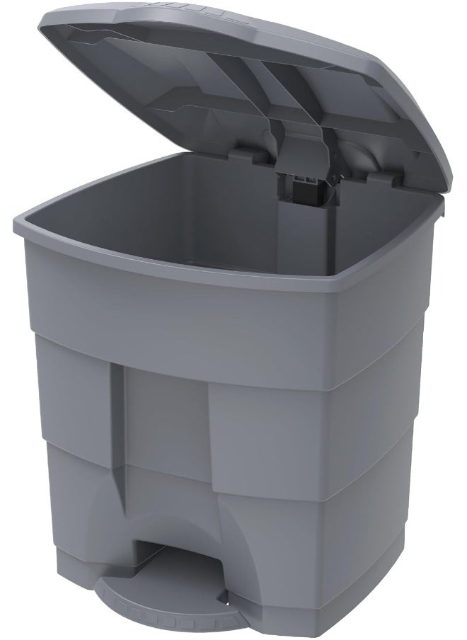 Cosmoplast - دلو نفايات بسعة 30 لتر بغطاء قدم رمادي داكن - Image 1