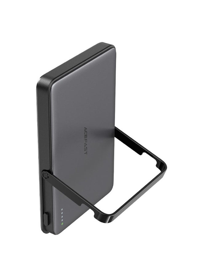ACEFAST Power Bank 5000mAh Magnetic  Wireless Charge  Fast Charging PD18W, 1USB-C port, LED indicator, Foldable stand, (M16) - Black - Image 2