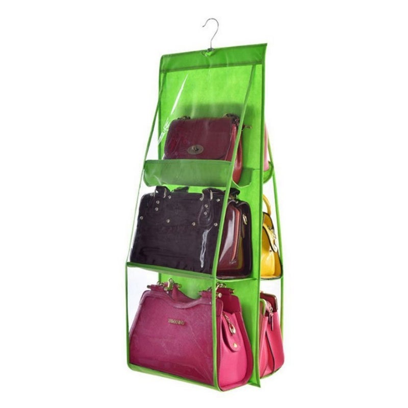 Coolkart Hanging Handbag Organizer DustProof Storage Holder Bag Wardrobe Closet for Purse Clutch with 6 Pockets Assorted made in india - Image 5